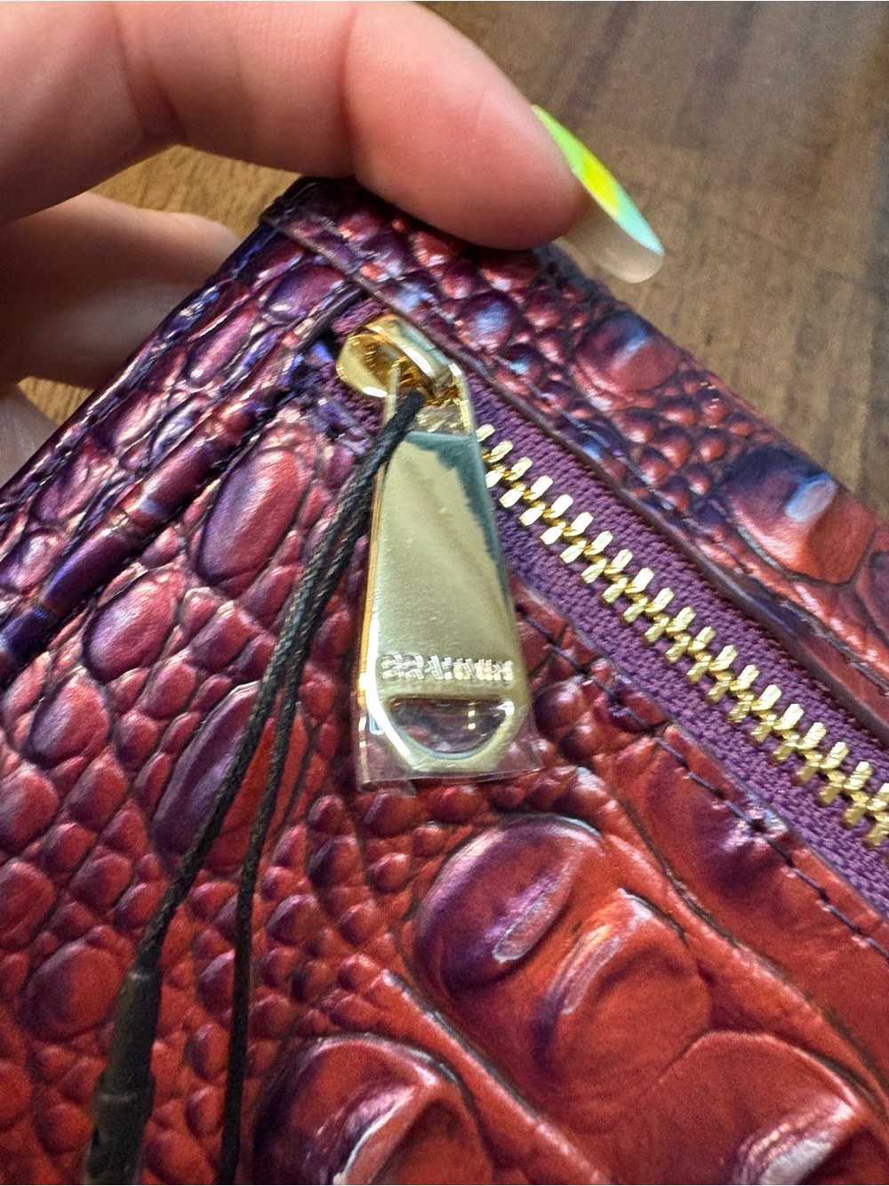 Brahmin NWT Ady - Dawning Ombré - Dusk Inspired Leather Wallet - Plum - Picture 11 of 14